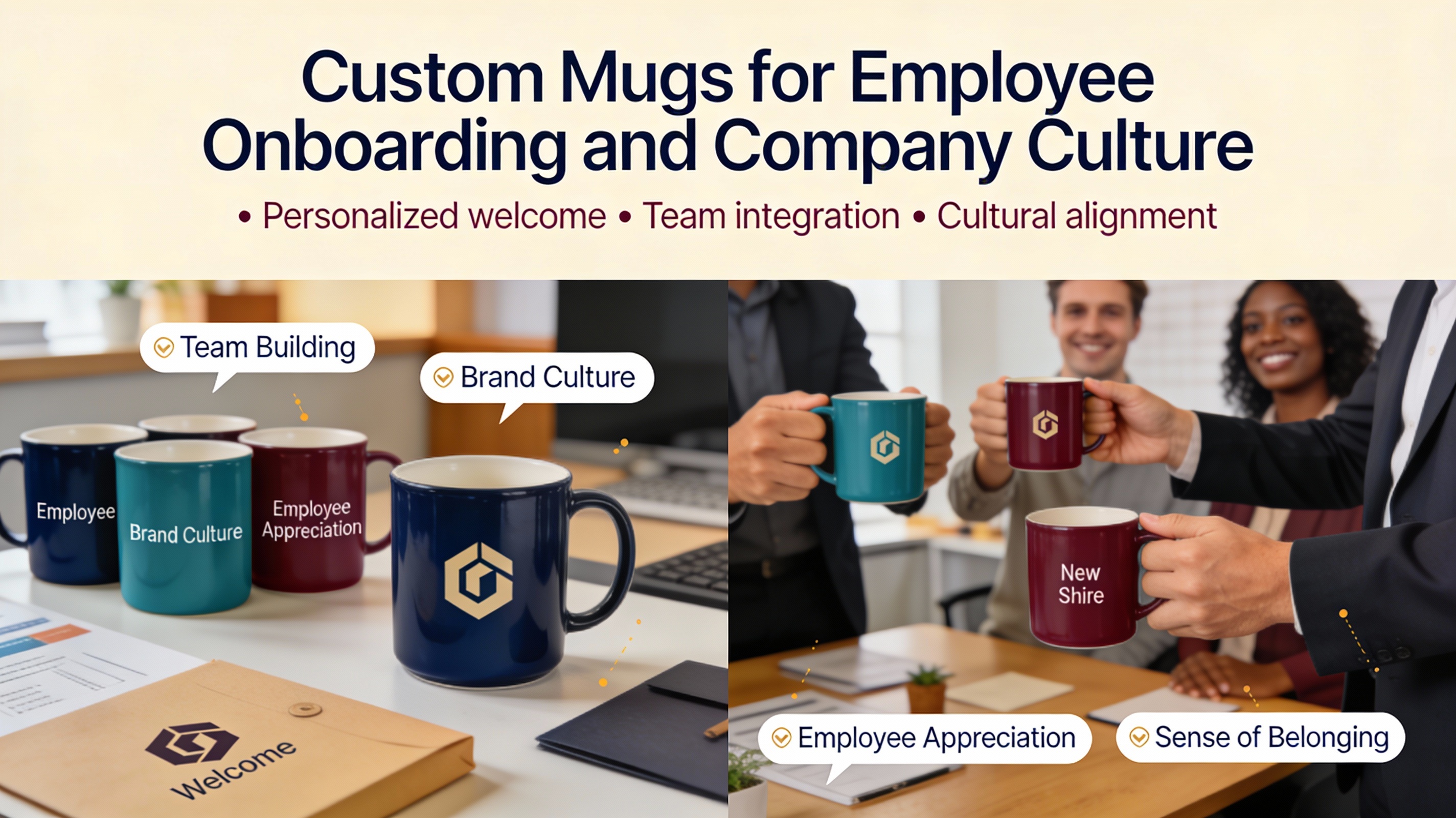 Custom Mugs for Employee Onboarding and Company Culture